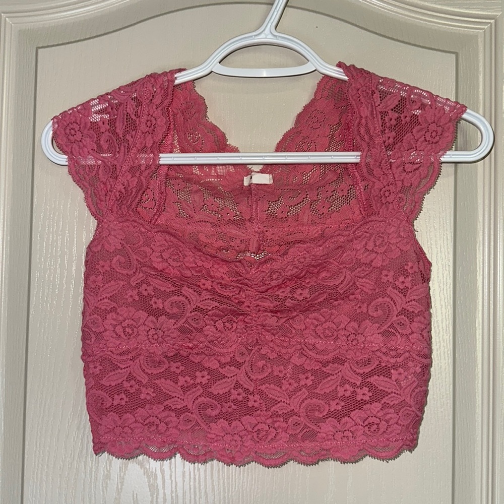 GARAGE flower mesh crop top